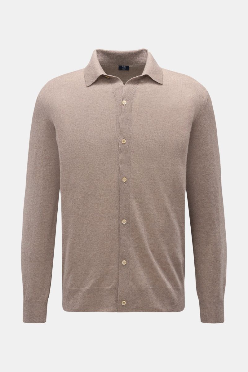 Strickhemd taupe meliert