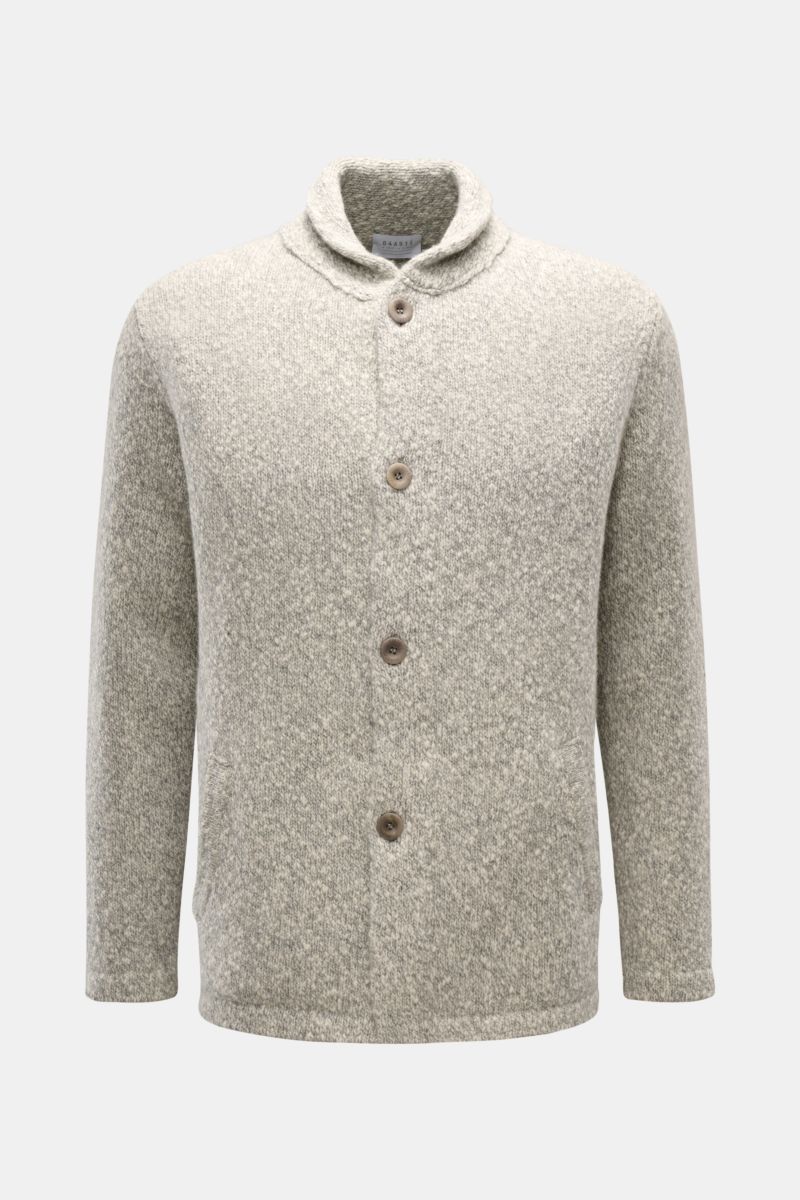 04651/ A trip in a bag Cardigan grau/offwhite meliert