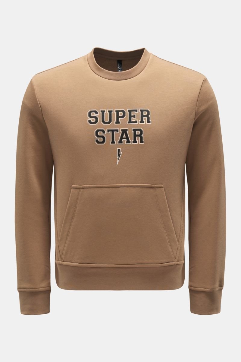 R-Neck Sweatshirt 'Super Star' hellbraun