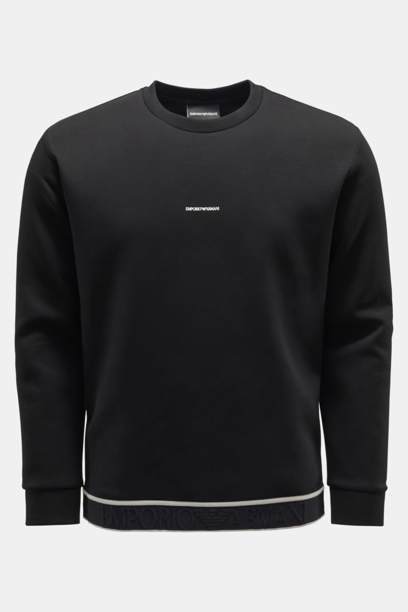 Neopren-Rundhals-Sweatshirt schwarz