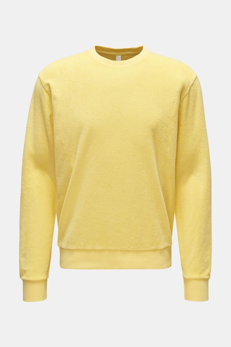 Frottee Rundhals-Sweatshirt gelb