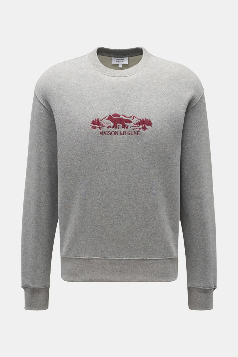 Sweatshirt 'Outdoor Profile Fox' grau meliert