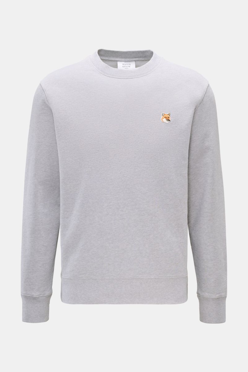 Maison Kitsuné Rundhals-Sweatshirt hellgrau meliert