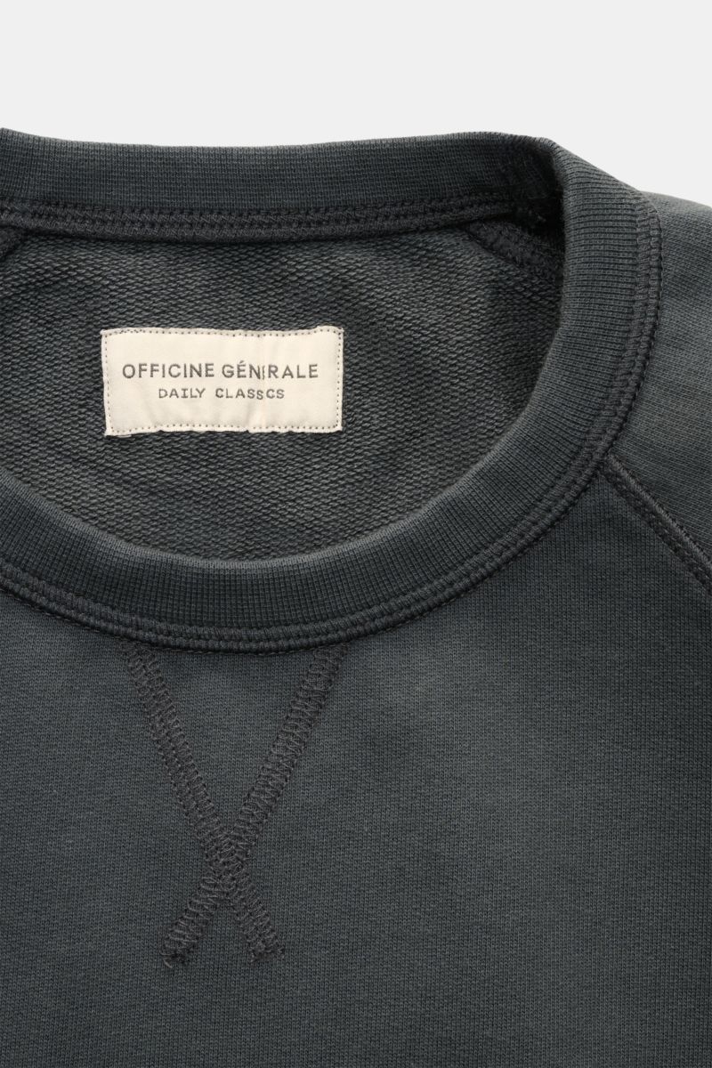 Officine Générale Rundhals-Sweatshirt 'Cneck Sweat' dunkelgrau meliert