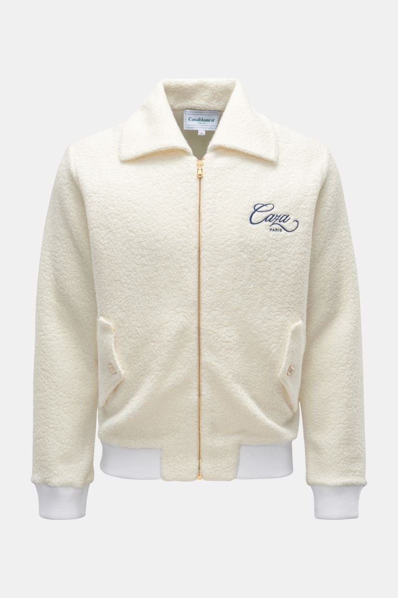 Frottee-Blouson 'Caza Terry Track Jacket' creme/weiß