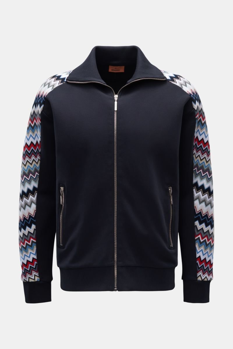 Sweat jacket navy patterned