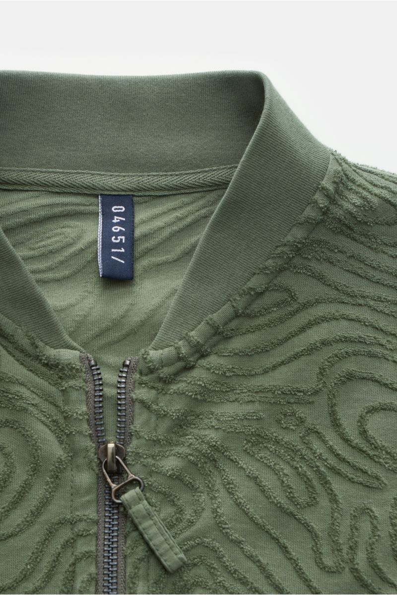 04651/ A trip in a bag Sweat jacket 'Seamap Bomber' green