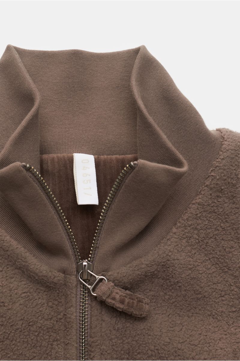 04651/ A trip in a bag Frottee-Sweatjacke 'PF Bomber' taupe