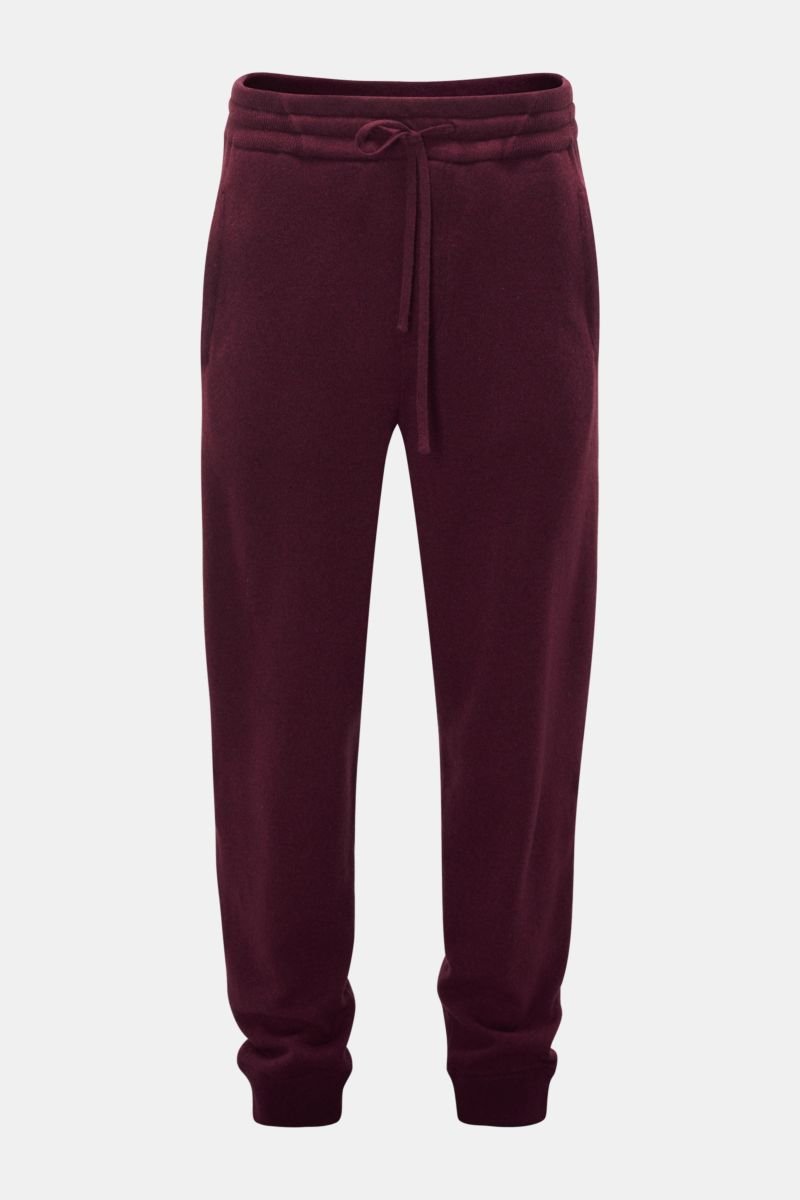 Cashmere jogger pants burgundy