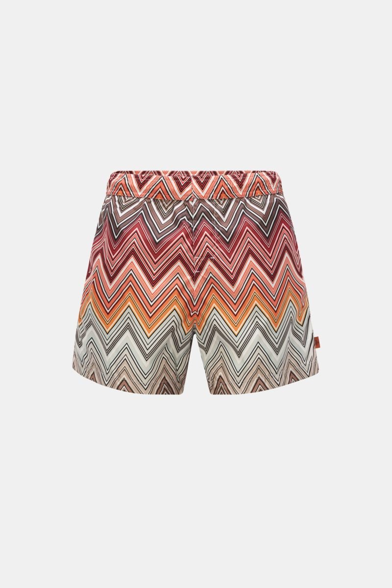 Swim shorts red/orange/white patterned