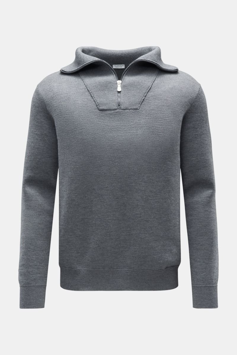 Merino half-zip jumper grey