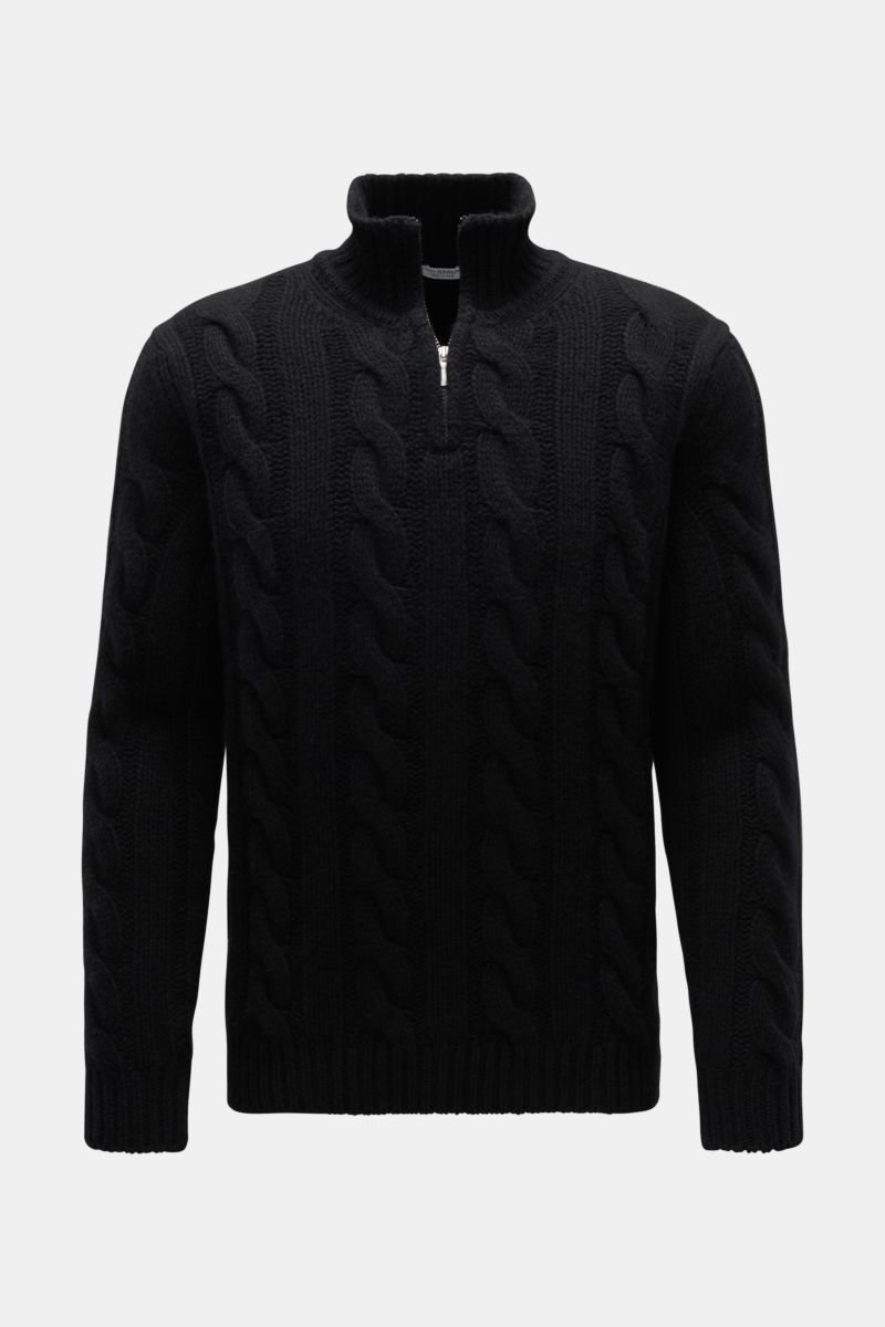 Cashmere half-zip jumper black