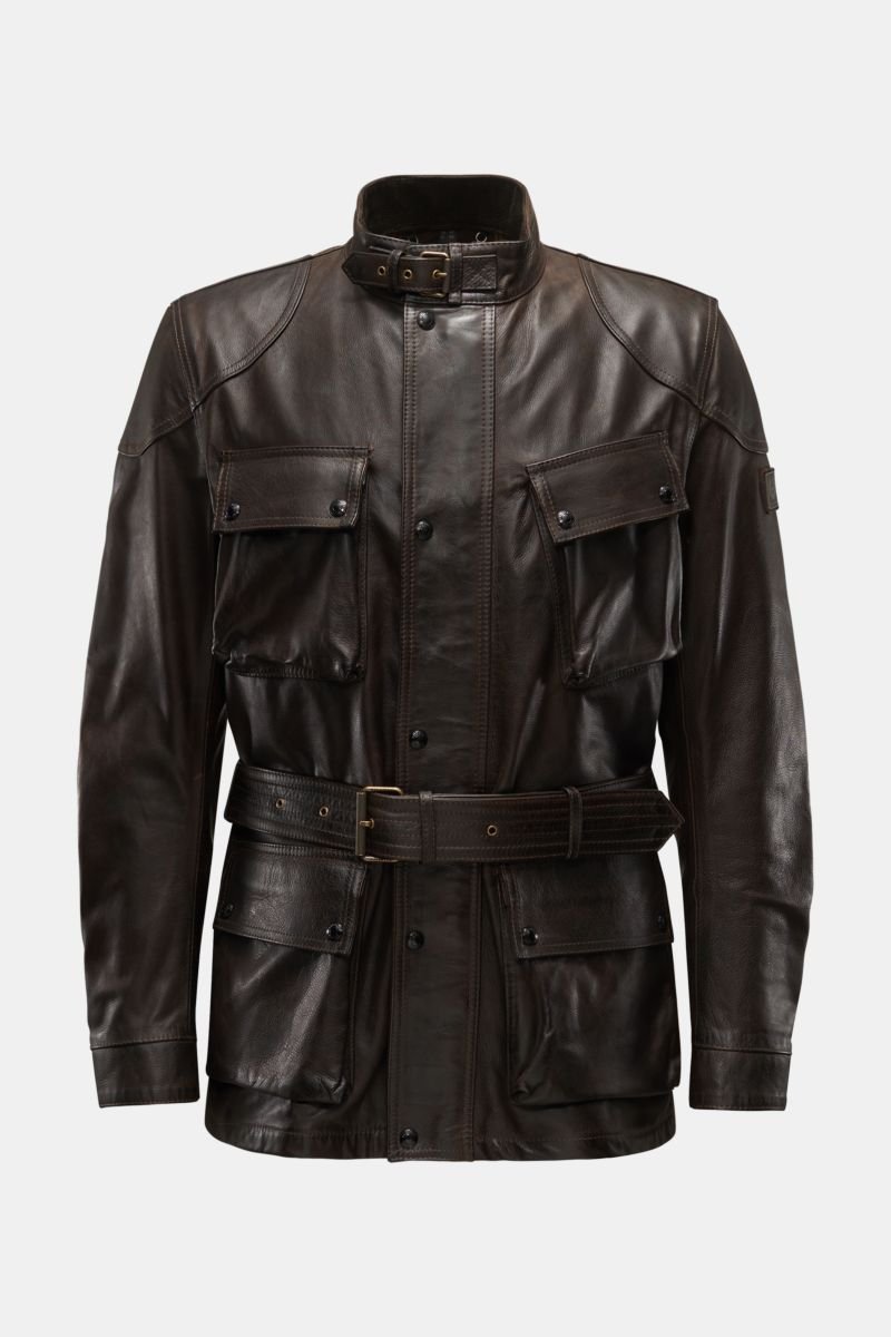 Leather jacket 'Trialmaster Panther' dark brown