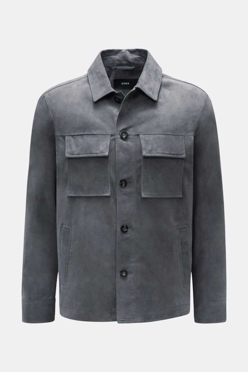 Suede jacket 'Mex' grey