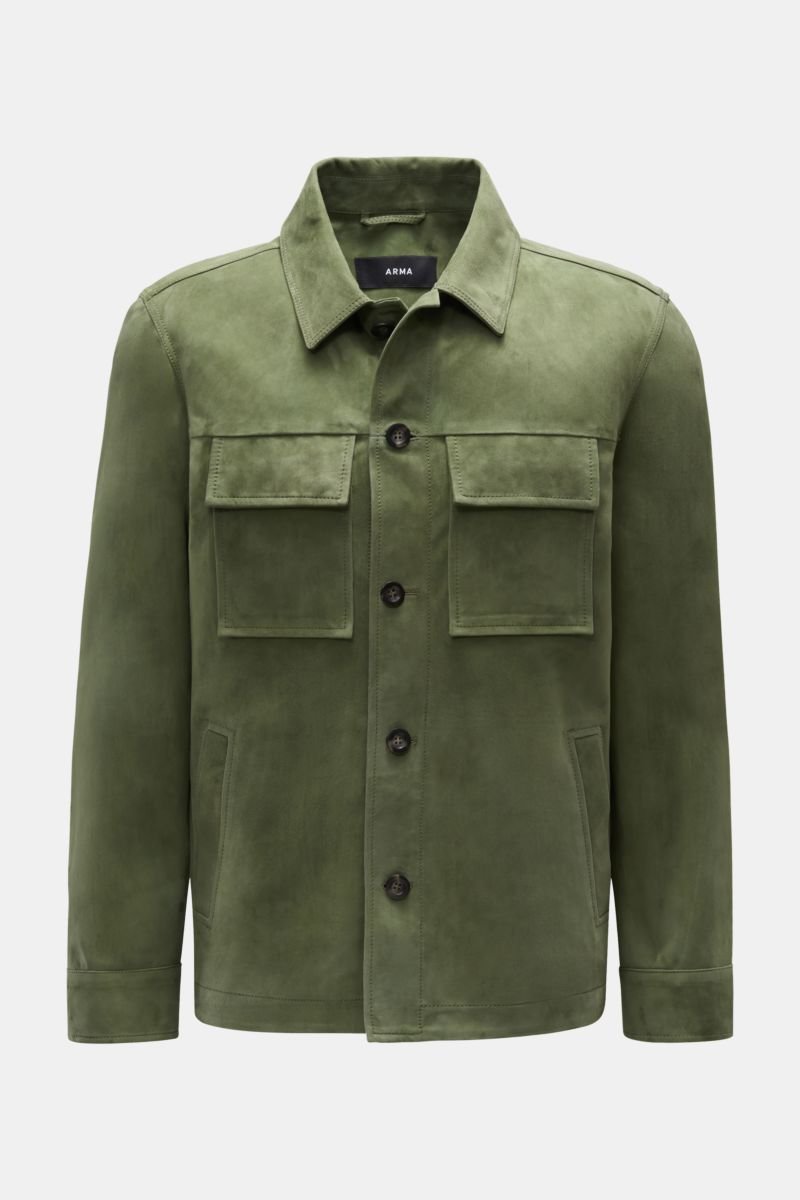 Suede jacket 'Mex' green
