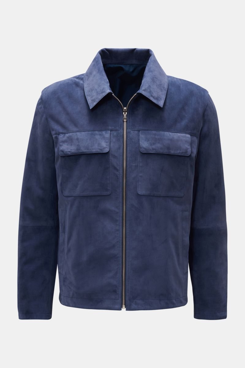 Reversible suede jacket 'Rolf' dark blue