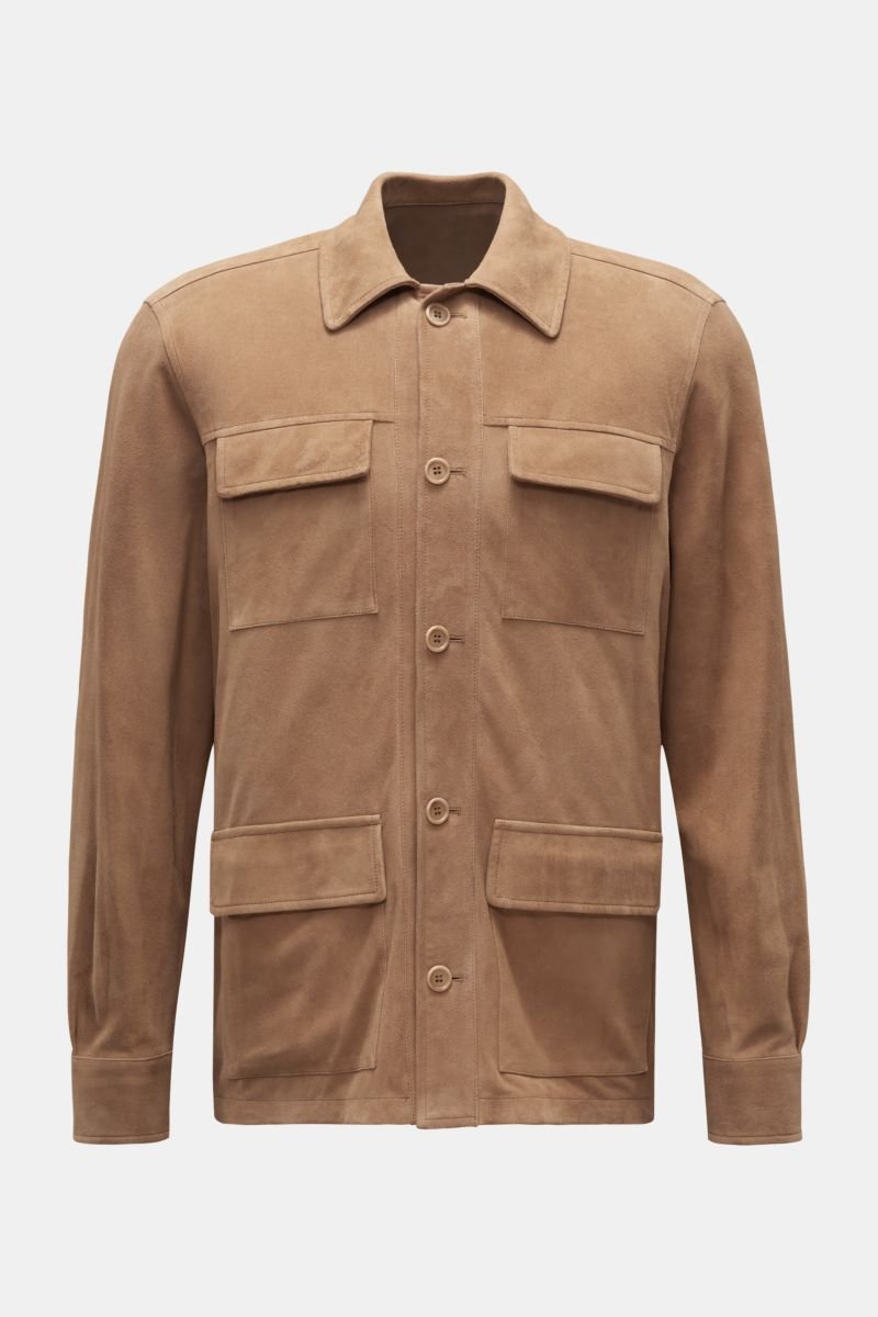 Suede jacket 'Ischia' light brown