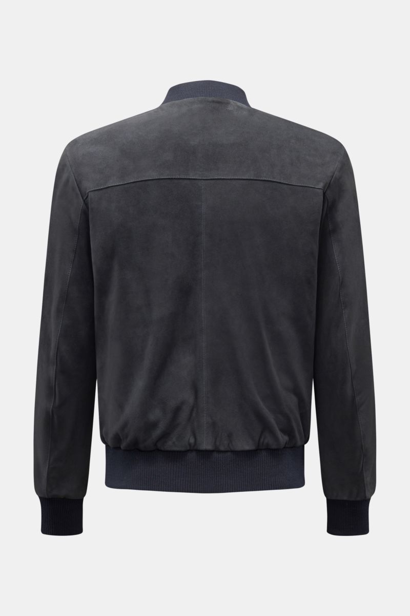 Arma Veloursleder-Blouson 'Didier' dark navy, Rückansicht, Slim Fit aus feinem Ziegenvelours mit elastischen Rippbündchen und tonalem Innenfutter.