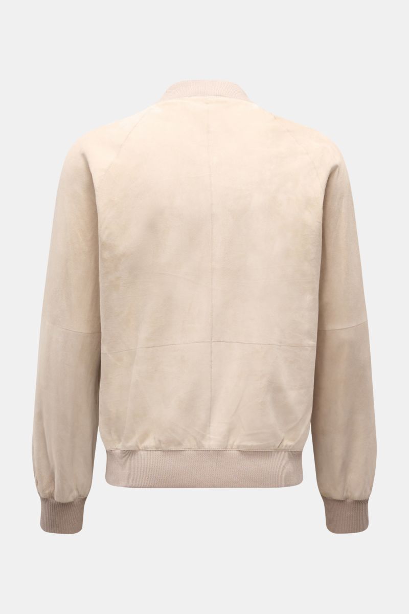 Arma Veloursleder-Blouson 'Dion' sand, Rückansicht, ungefüttert, Slim Fit, feines Ziegenvelours, elastische Rippbündchen, Blousonkragen.