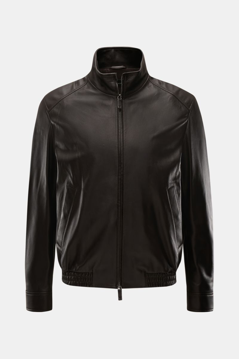 Emporio Armani Lederblouson dunkelbraun