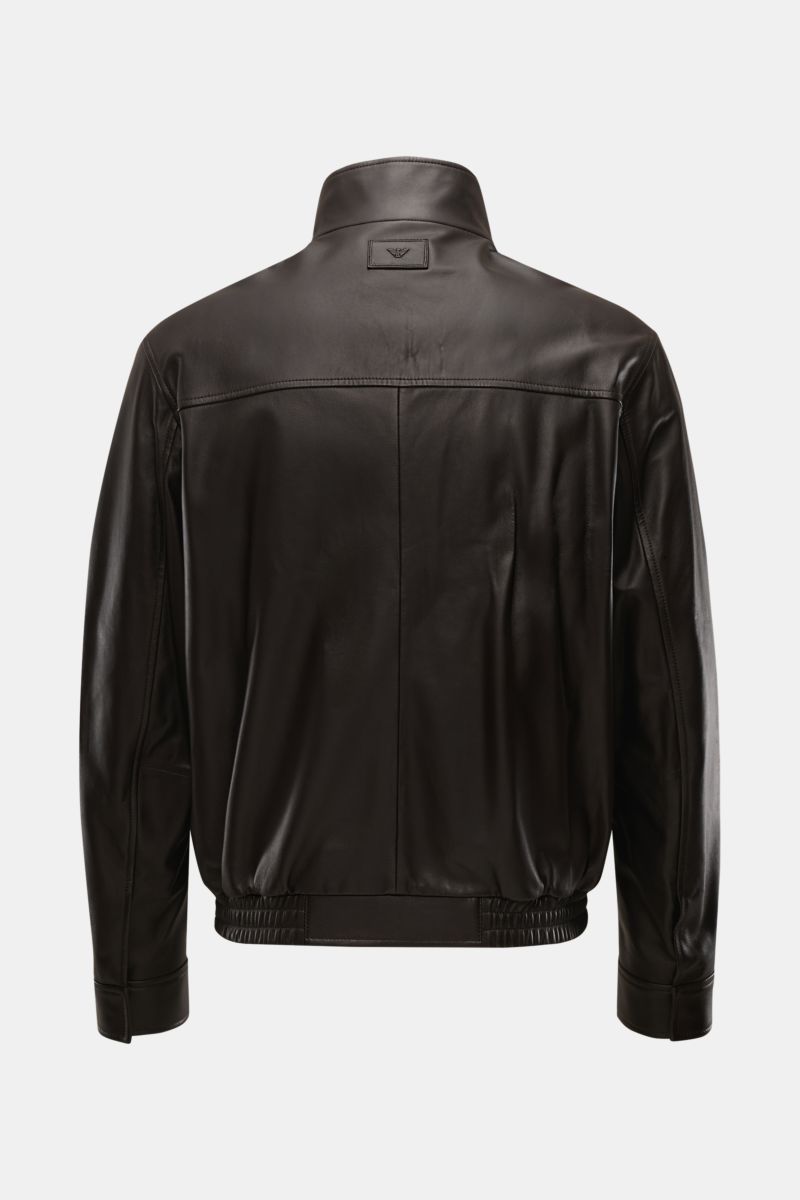 Emporio Armani Lederblouson dunkelbraun