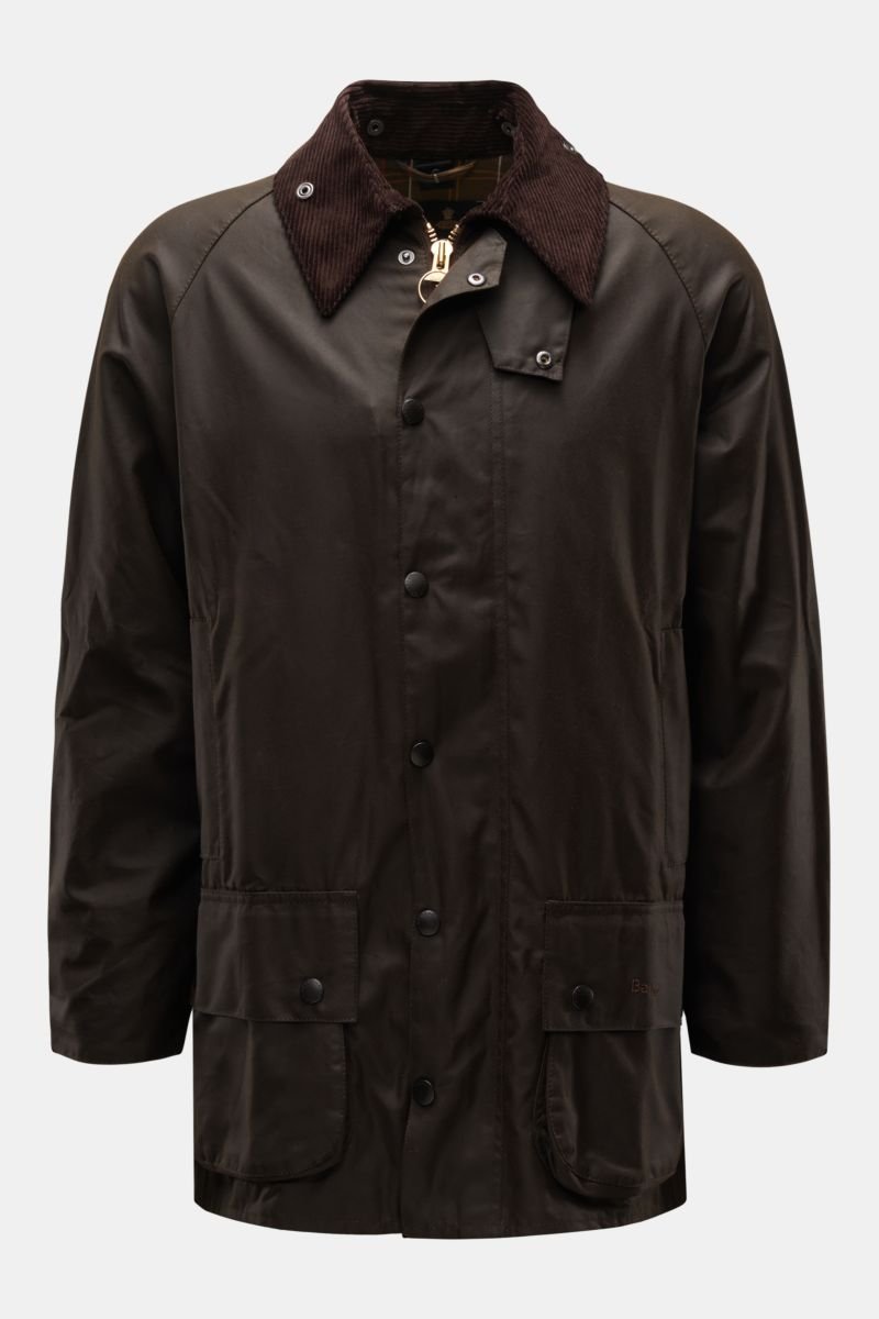 Waxed jacket 'Beaufort' dark brown