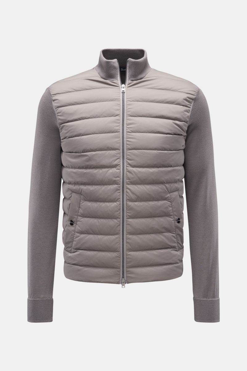 Herno round-neck down linen jacket - Neutrals