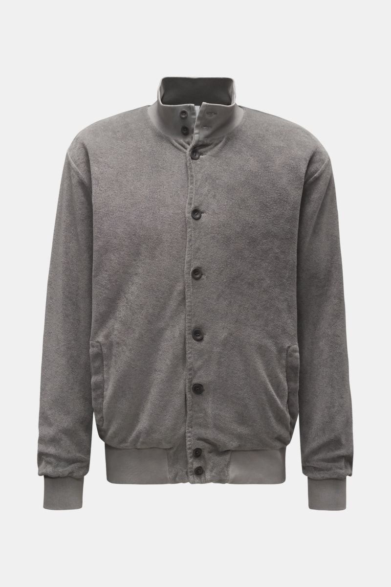 Frottee-Blouson 'Oyster Bomber' grau
