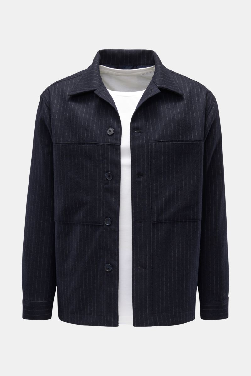 NN.07 Jacke 'Isak' dark navy gestreift