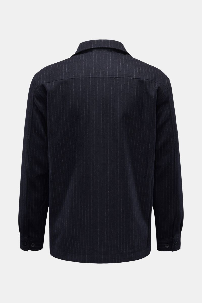 NN.07 Jacke 'Isak' dark navy gestreift