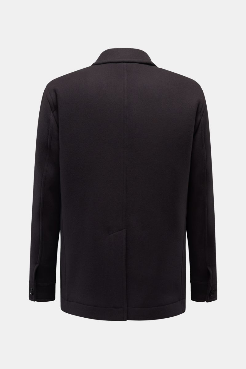 Tom Ford Wolljacke navy aus reiner Schurwolle, Slim Fit, mit Umlegekragen, Pattentaschen und fünf-Knopf-Leiste, Rückansicht schmal geschnitten