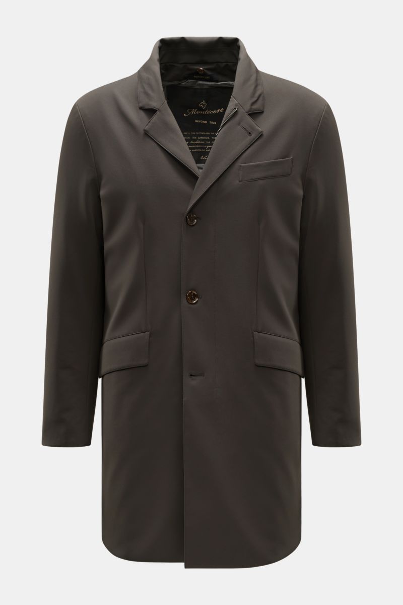 Front view of the Montecore Daunenjacke dark olive, a slim fit down jacket made of wind- and water-repellent AeroTwill microfiber with a smooth feel. Funktionalität neu interpretiert: Das wind- und wasserabweisende AeroTwill-Material verleiht der Daunenja