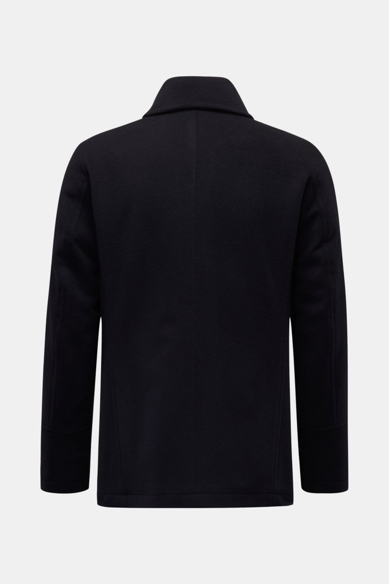 Rückansicht der Sealup Cabanjacke 'Amalfi Peacoat' dark navy, Slim Fit, weicher Wolle-Cashmere-Mix mit leichter Wattierung, breiter Reverskragen.