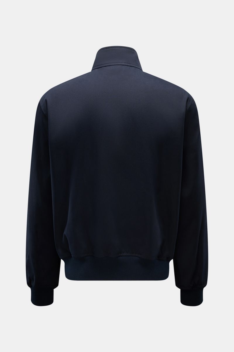 Back view of A.P.C. Blouson dark navy in pure cotton gabardine with buttoned standing collar, elastic cuffs and hem, photographed on a plain background.

Description: Distinctive, urban and clean: This blouson by A.P.C. plays with clear shapes. High-quali