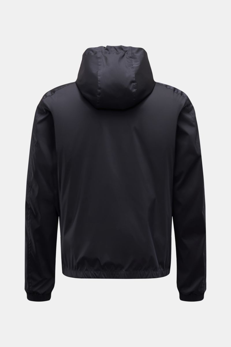 Moorer Blouson 'Albori TJ' navy Rückansicht, Slim Fit, wasserabweisend, Kapuze mit Tunnelzug, elastische Bündchen, glatter Griff, Microfaser