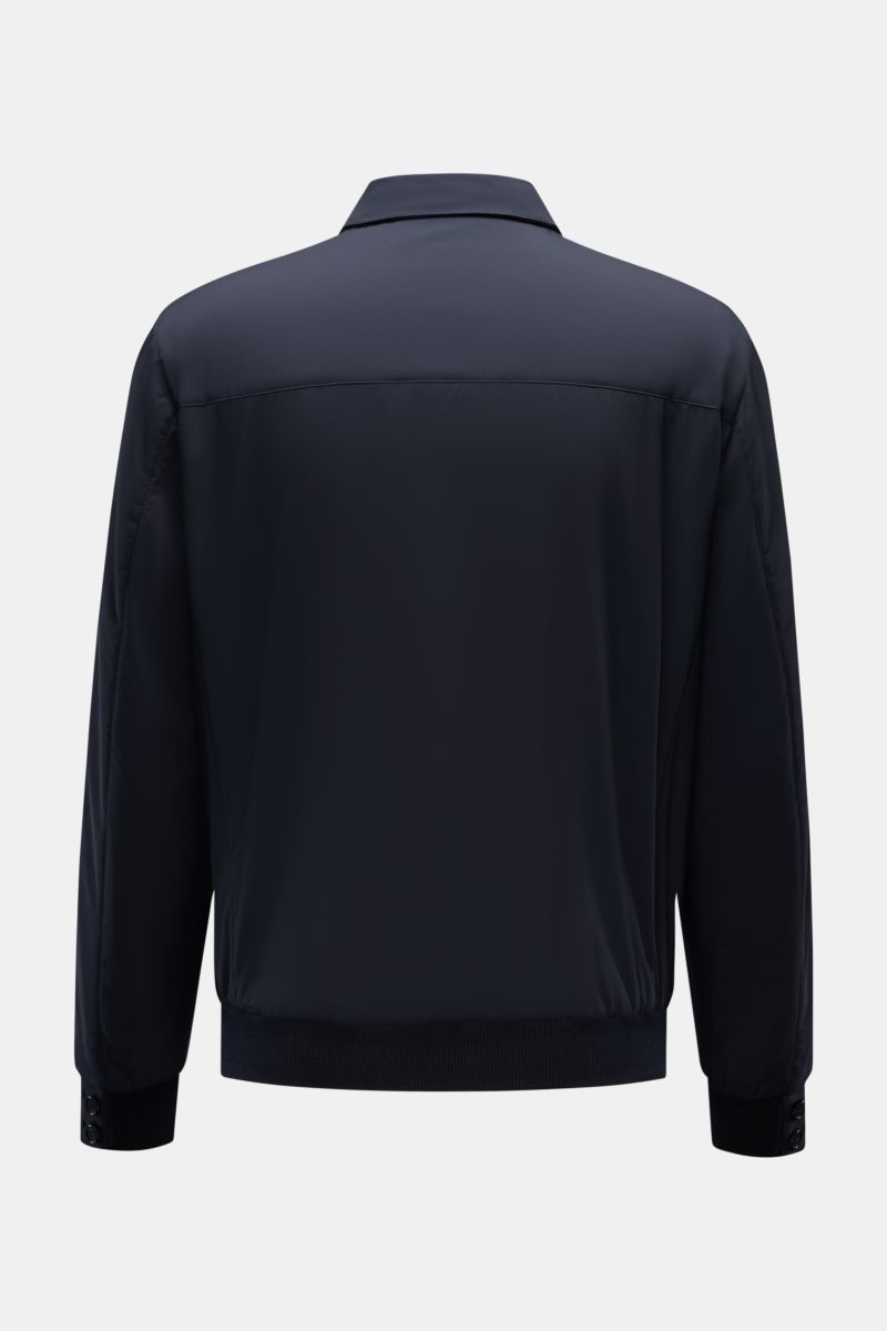Mandelli Blouson navy Rückansicht, wattierter Slim Fit Blouson mit Umlegekragen, Rippbündchen, Knopfärmeln, glatter Microfaser, Baumwoll-Jersey Futter.