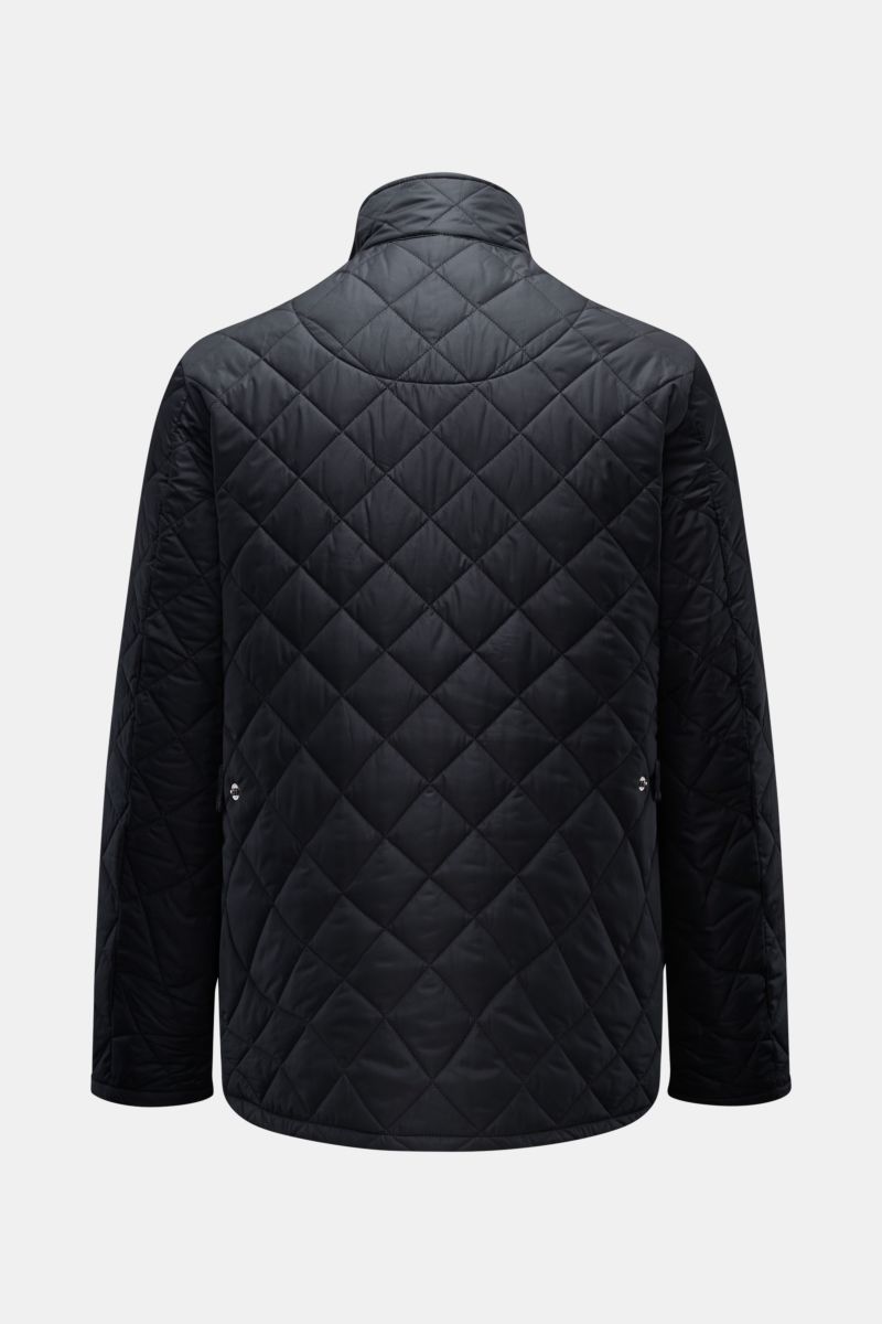 Rear view of Barbour Quilted jacket 'Chelsea Sportsquilt' dark navy, unlined with quilted microfibre and lightweight padding, standing collar with corduroy.

Perfect for flexible layering: The unlined quilted jacket 'Chelsea Sportsquilt' by BARBOUR has