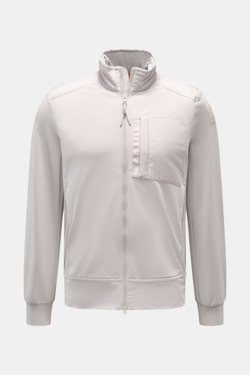 Parajumpers Jacket 'Douglas' sand shown from the front, featuring a slim fit, high-quality microfiber, standing collar, two-way zip, chest pocket, and two inside pockets; a functional piece for the transitional season with a soft feel and pared-down desig