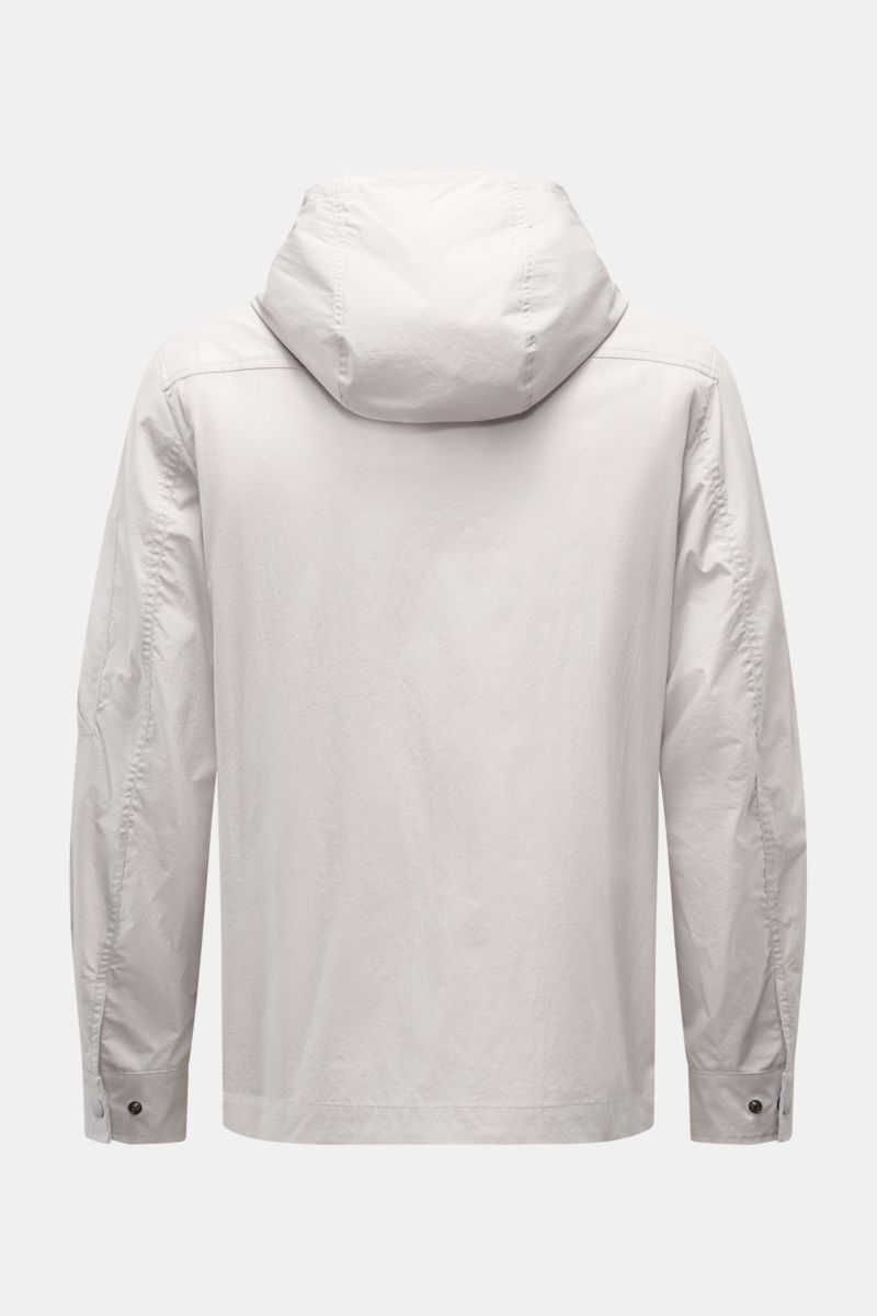 Rear view of Parajumpers Jacket 'Inverness' sand, a slim fit, hooded jacket in high-quality crease-free microfibre with button cuffs.