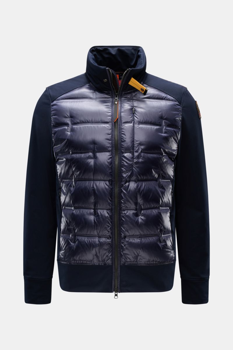 Parajumpers Daunenjacke 'Matty' dark navy, frontale Nahaufnahme, gesteppte Microfaser, Jersey-Ärmel, Daunenfüllung, Slim Fit, Zwei-Wege-Reißverschluss.