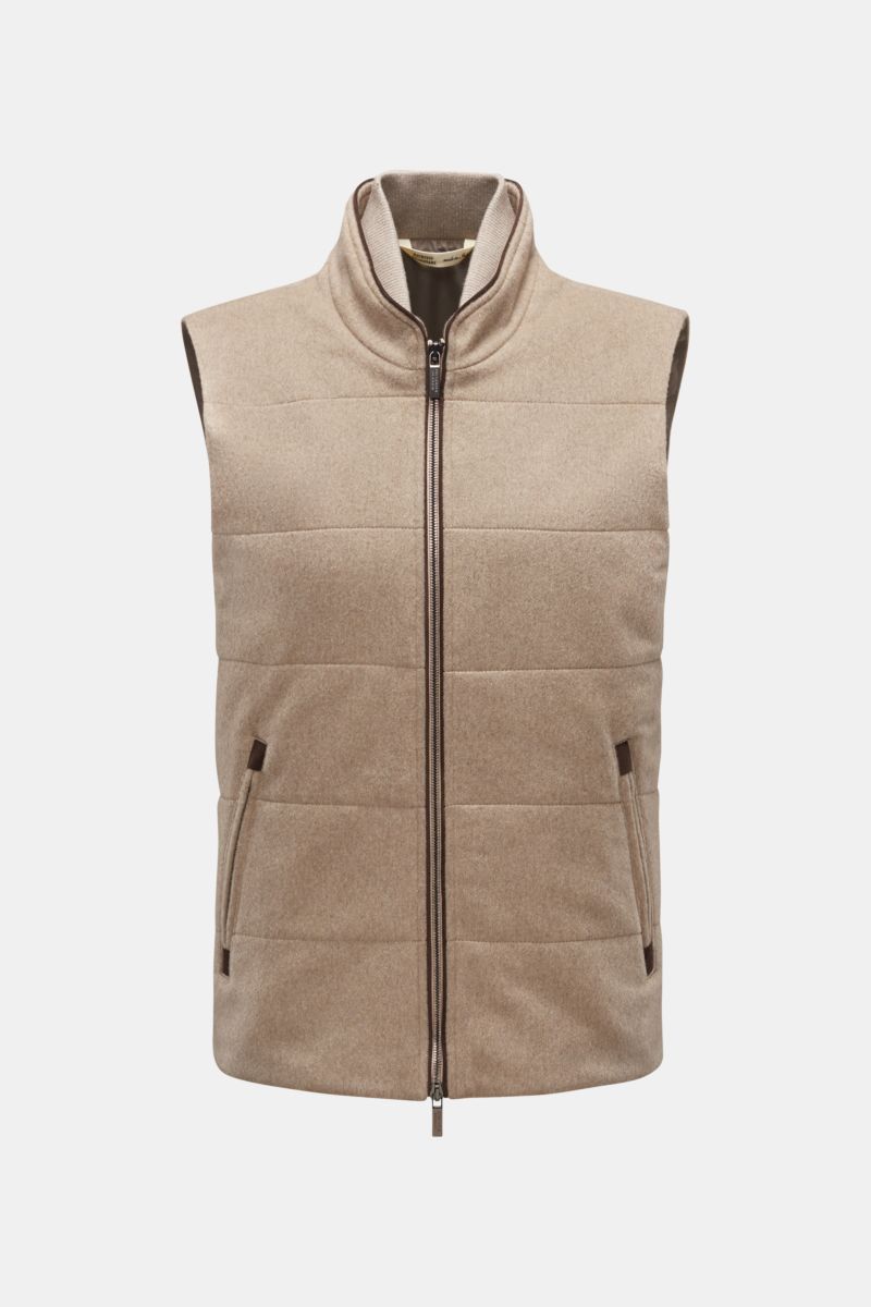 MAURIZIO BALDASSARI cashmere outdoor gilet beige | BRAUN Hamburg