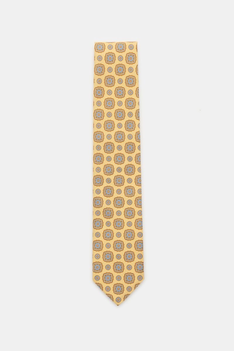 Tie yellow patterned