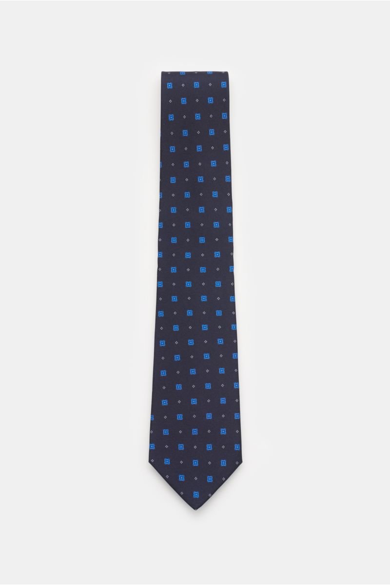 Silk tie navy/blue patterned
