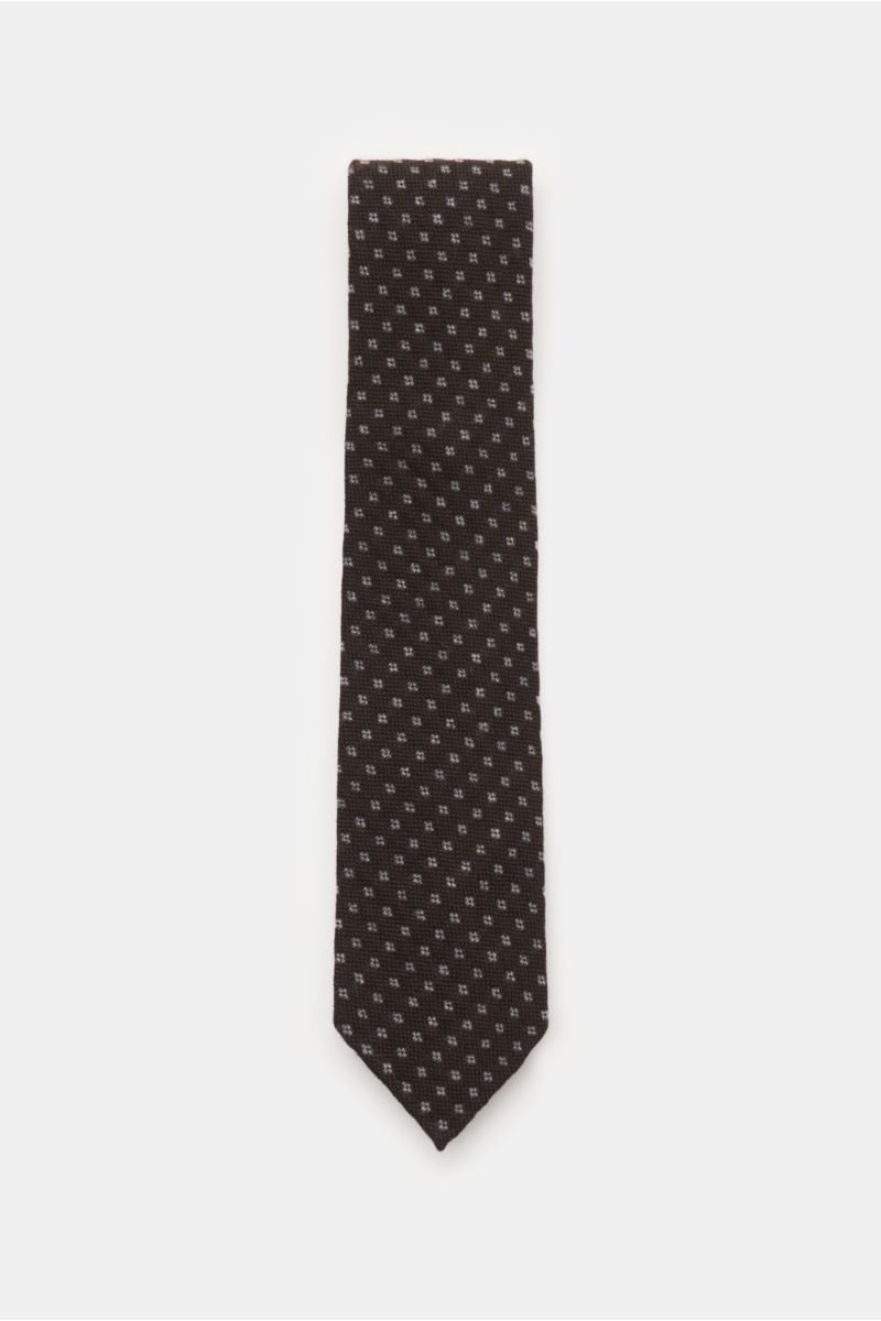 Wool tie dark brown/grey patterned