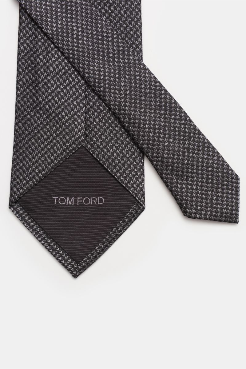 Tom Ford Silk tie grey/black patterned