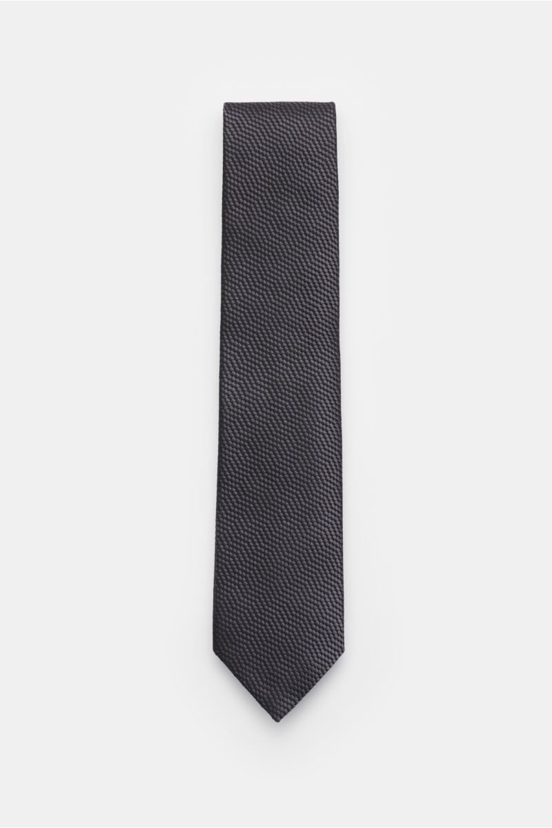 Silk tie black/anthracite patterned