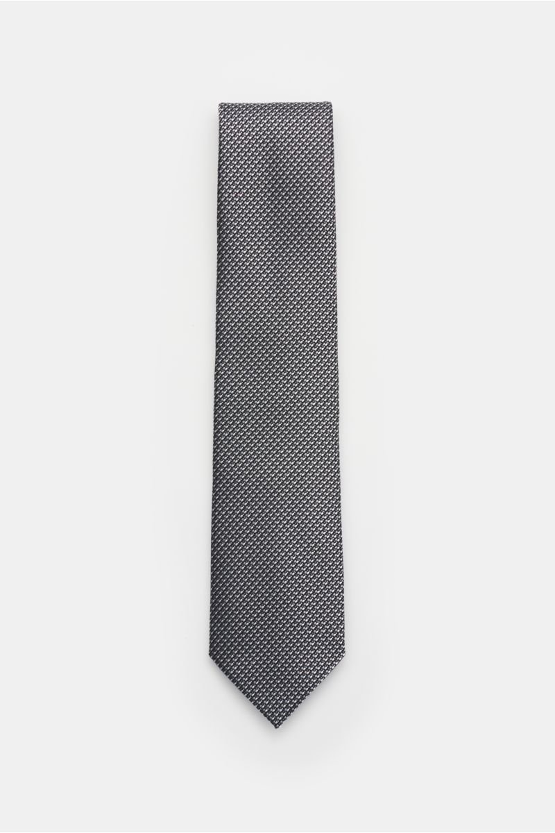 Silk tie black/grey patterned
