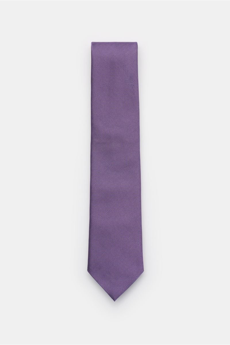 Silk tie purple/black checked