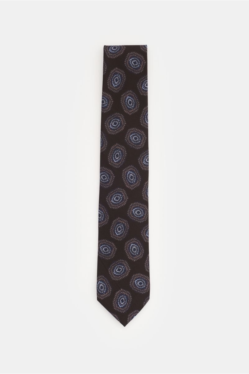 Krawatte dunkelbraun/dunkelblau/hellblau gemustert