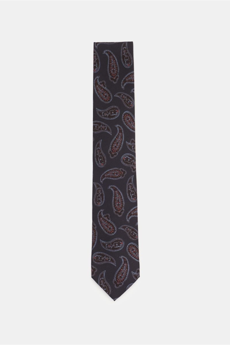 Tie dark blue/light blue/dark brown patterned